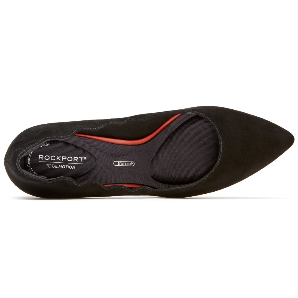 Rockport Klackar Skor Dam Svarta - Total Motion 75Mm Scalloped - TVYXS0184